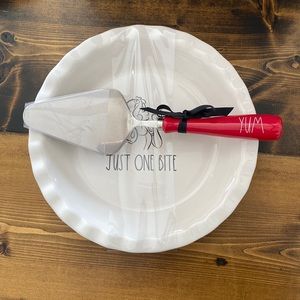 NEW- Rae Dunn “Just One Bite” Pie Dish